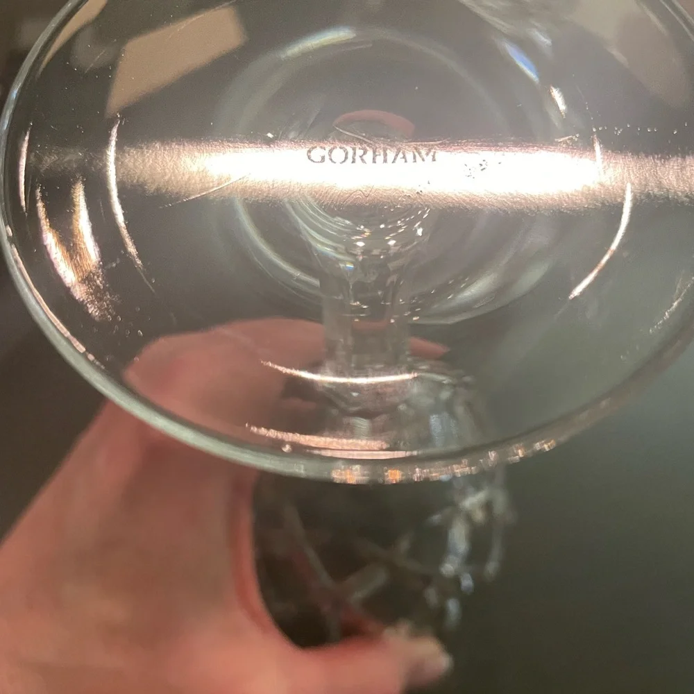❌SOLD❌ Gorham Lady Anne Gold Crystal Wine Glasses Set of Four. - Picture 3 of 3